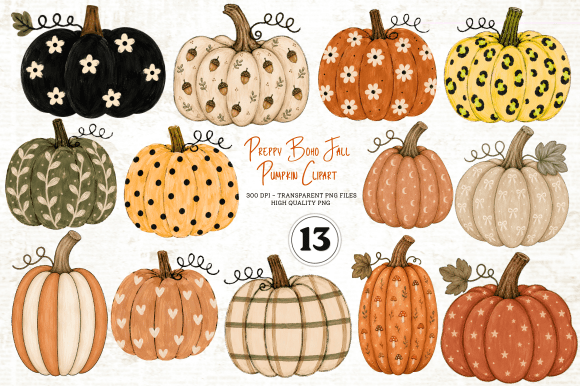 Download Preppy Boho Fall Pumpkin Clipart - Fall pumpkin clipart Collection