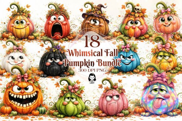 Download Whimsical Fall Pumpkin Clipart PNG - Fall pumpkin clipart Collection